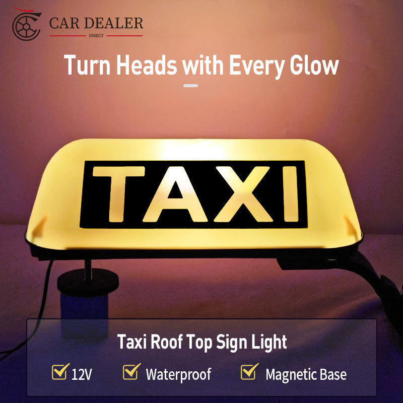 12V Illuminated Taxi Roof Sign with Magnetic Support & Clamp