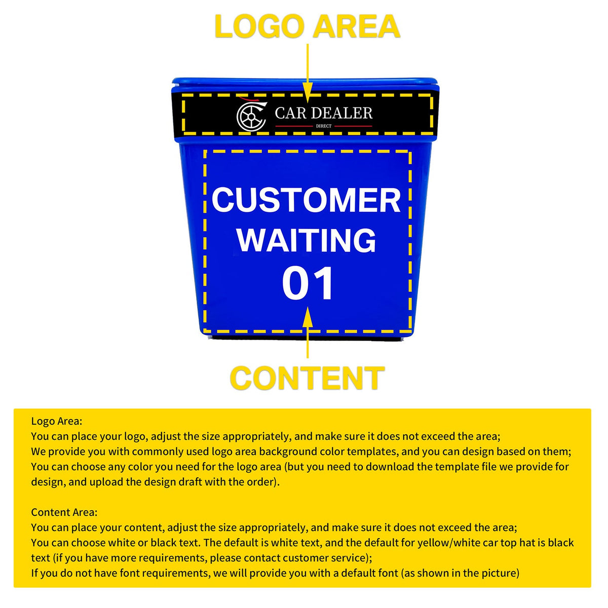 ABS Magnetic Car Top Hat For Auto Dealership