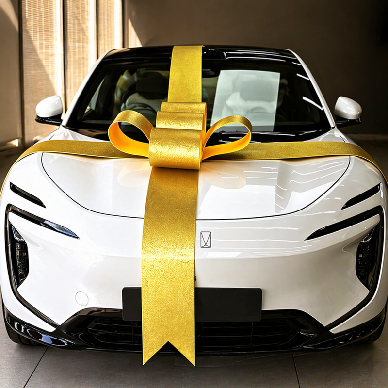 Gold Car Delivery Bow Ribbons for Showrooms