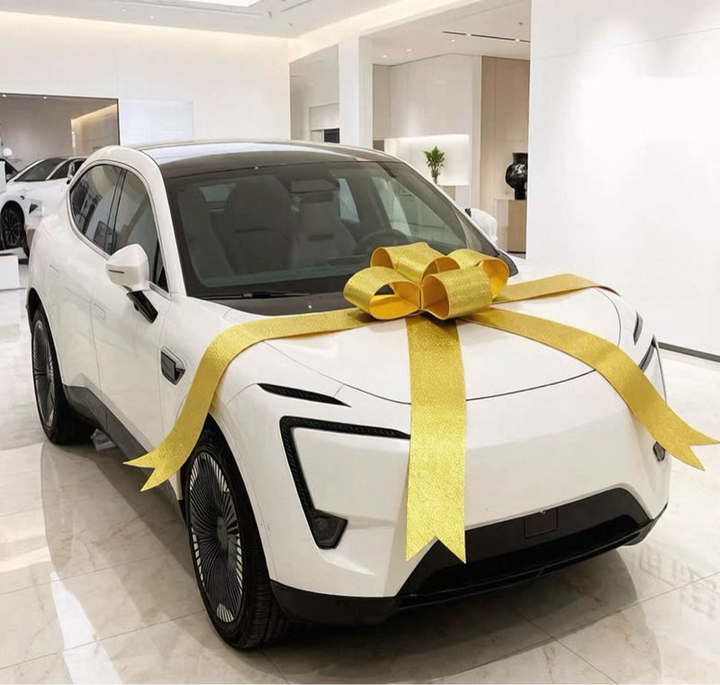 Gold Car Delivery Bow Ribbons for Showrooms