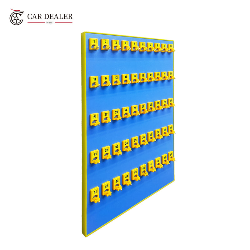 50-Key Wall Mounted Key Holder Board – Blue & Yellow