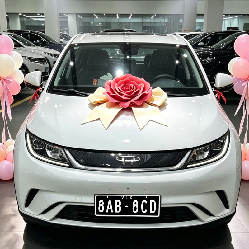 Magnetic Large Floral New Car Delivery Bow – Decorative Flower Car Gift Bow