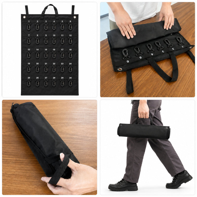 30 Hooks Rollable Key Case