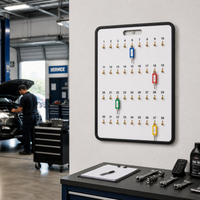 38-Hook Wooden Vehicle Key Board for Dealerships & Workshops