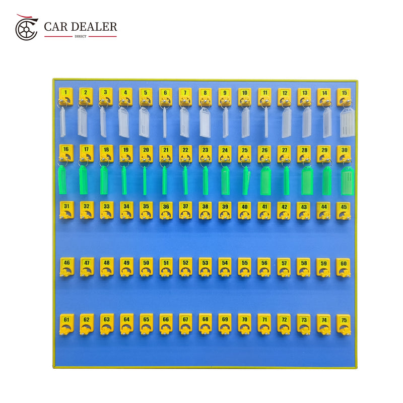75 Hook Blue Key Holder Board for Dealerships & Facilities