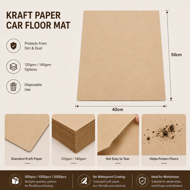Custom Foot Mats Kraft Paper Disposable Car Floor Mats