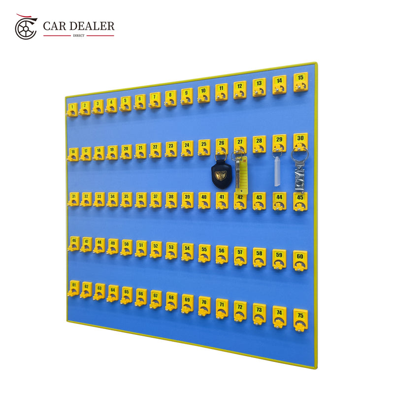 75 Hook Blue Key Holder Board for Dealerships & Facilities