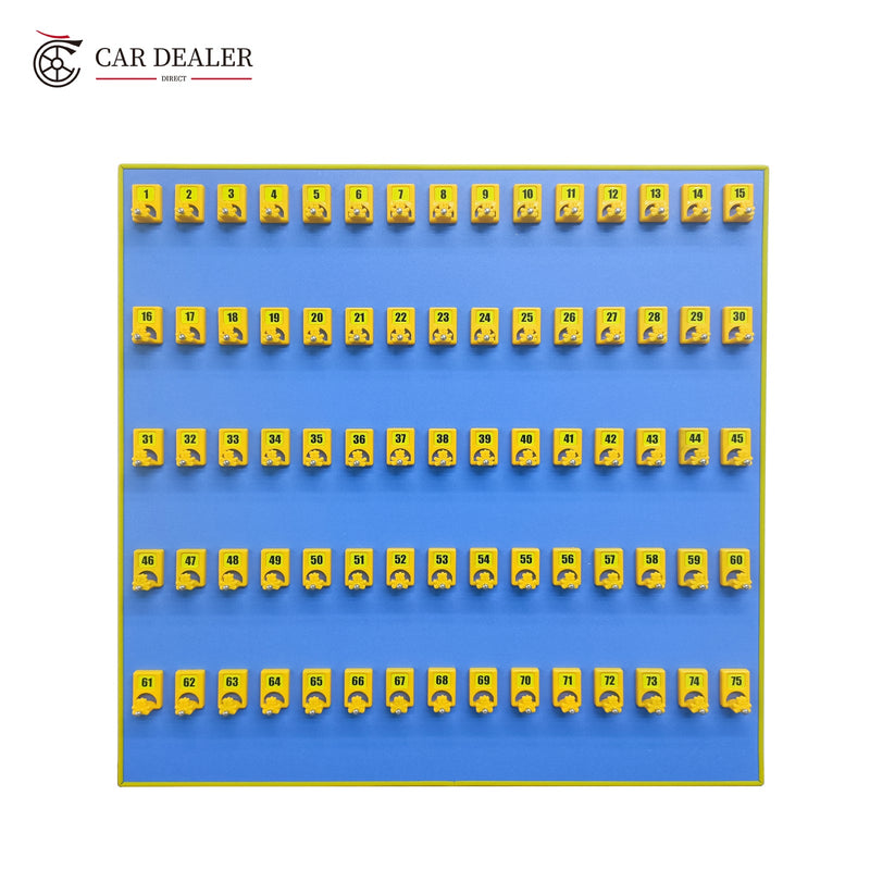 75 Hook Blue Key Holder Board for Dealerships & Facilities