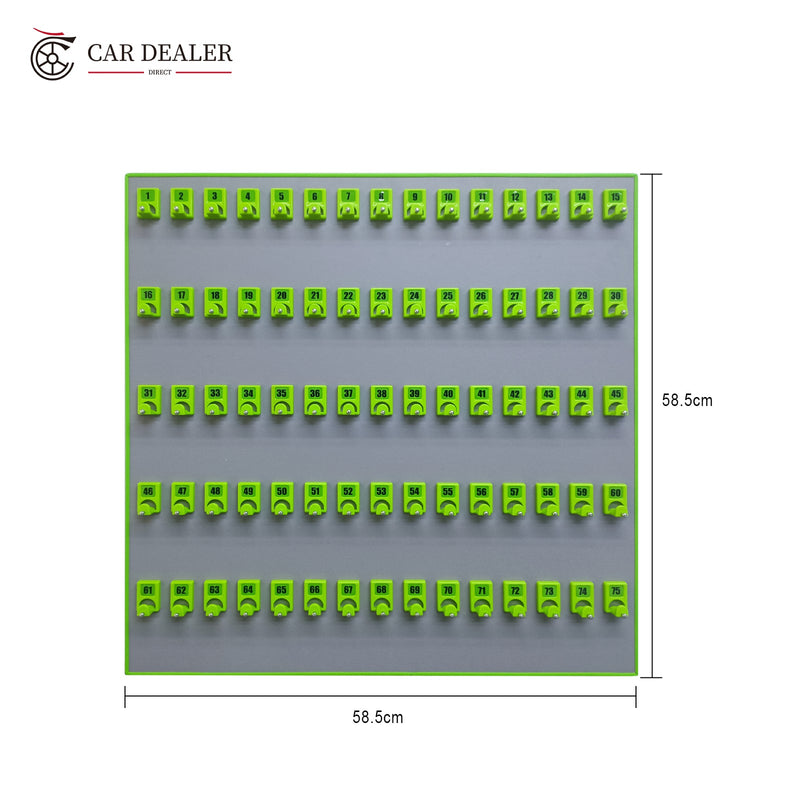 75 Hook Green Wall Mounted Key Holder Board