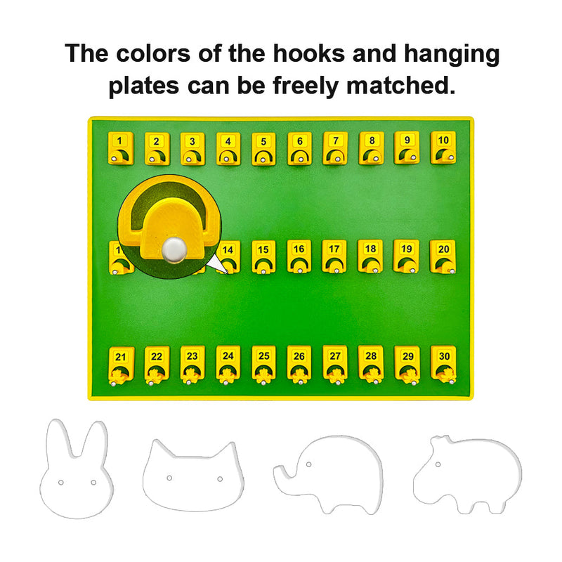 30 Hook Pet-Themed Wooden Key Holder Board