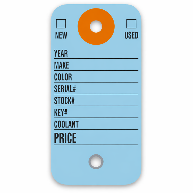 Dealership Key Tags, Two-Eyelet, With Rings