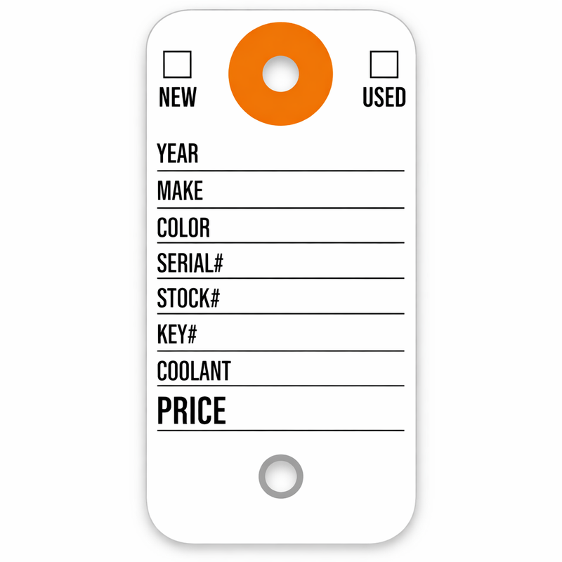 Dealership Key Tags, Two-Eyelet, With Rings
