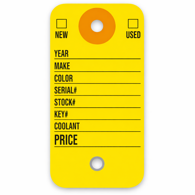 Dealership Key Tags, Two-Eyelet, With Rings