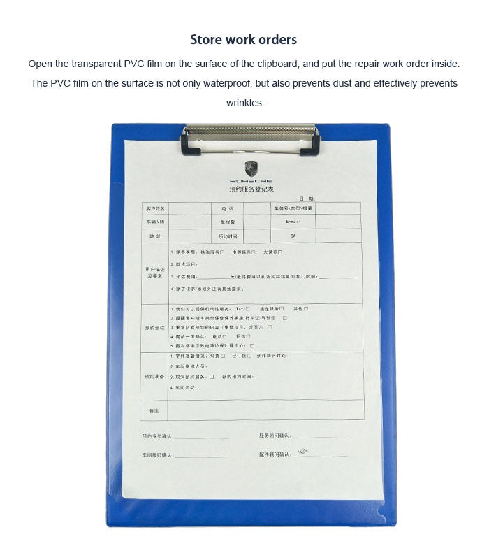 Auto Dealer Metal Order Clipboard With Key Bag