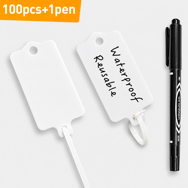 Reusable Plastic Label Tags – Waterproof Tie-On Tags