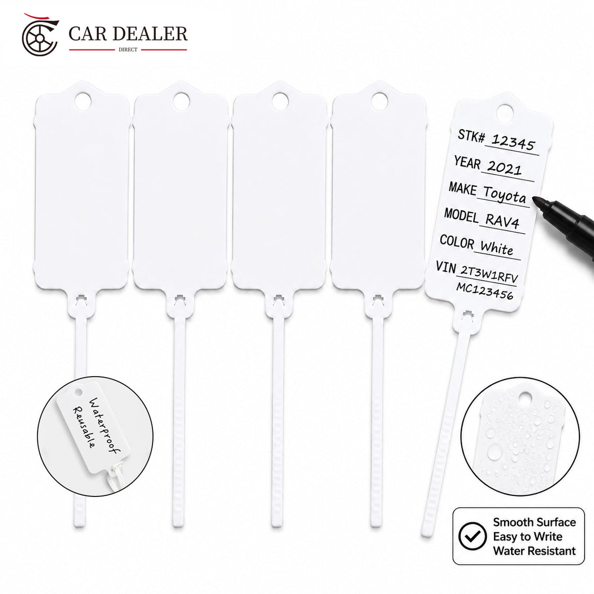 Reusable Plastic Label Tags – Waterproof Tie-On Tags