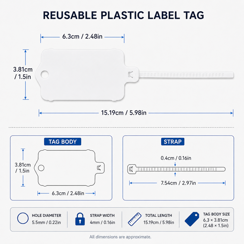 Reusable Plastic Label Tags – Waterproof Tie-On Tags