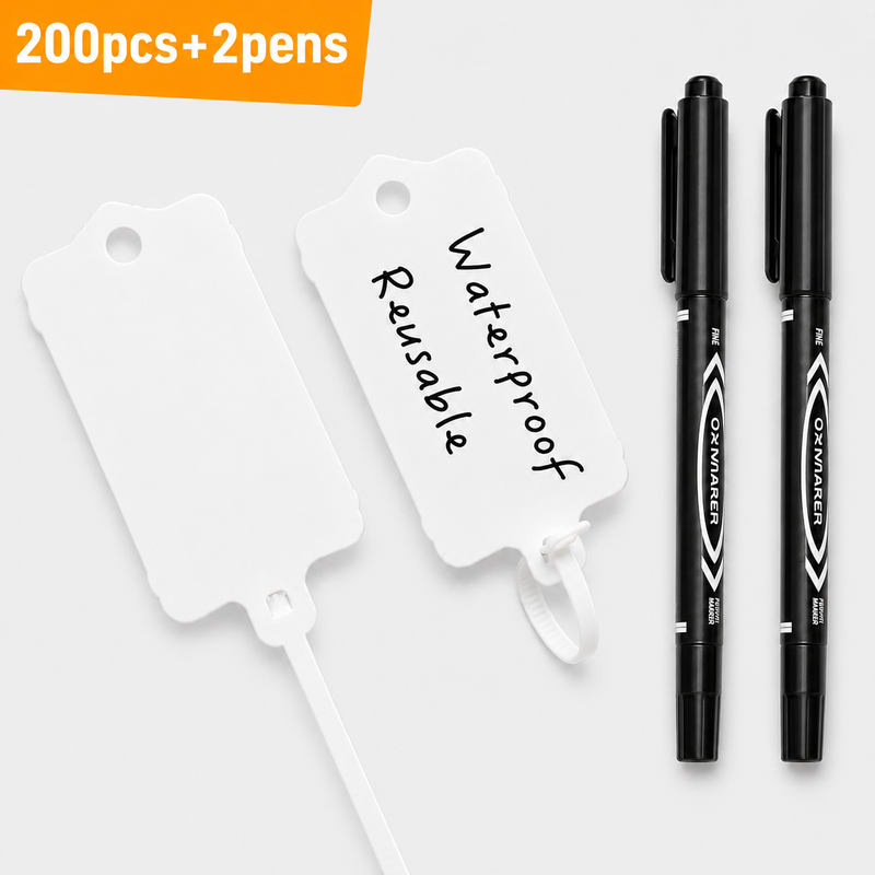 Reusable Plastic Label Tags – Waterproof Tie-On Tags