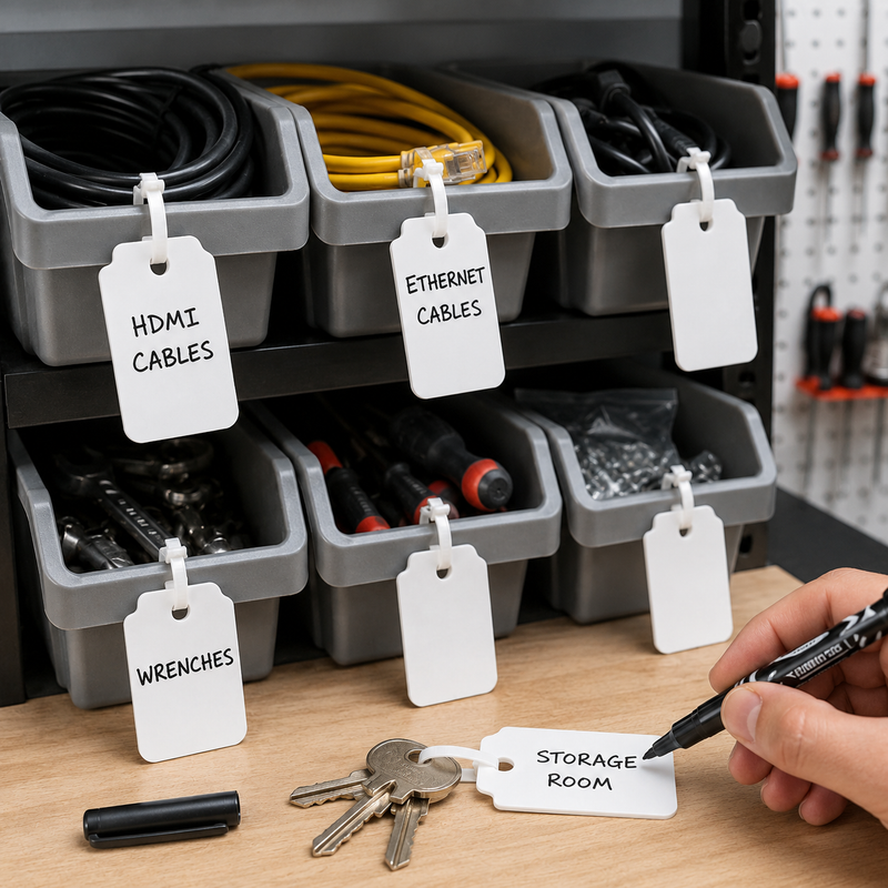 Reusable Plastic Label Tags – Waterproof Tie-On Tags