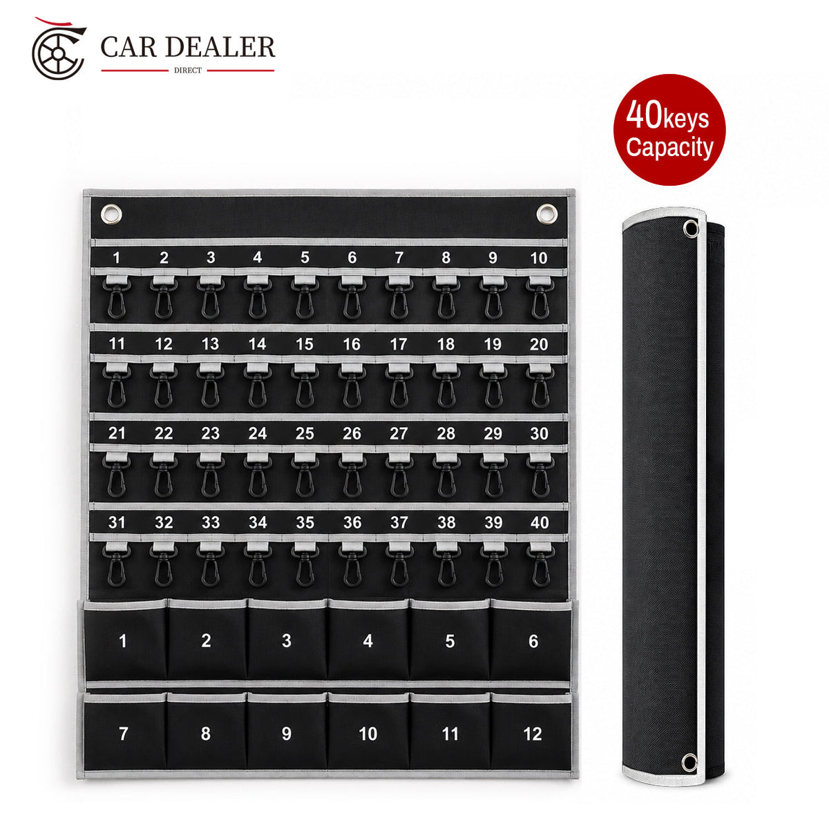 Rollable Key Case Organizer With Pocket
