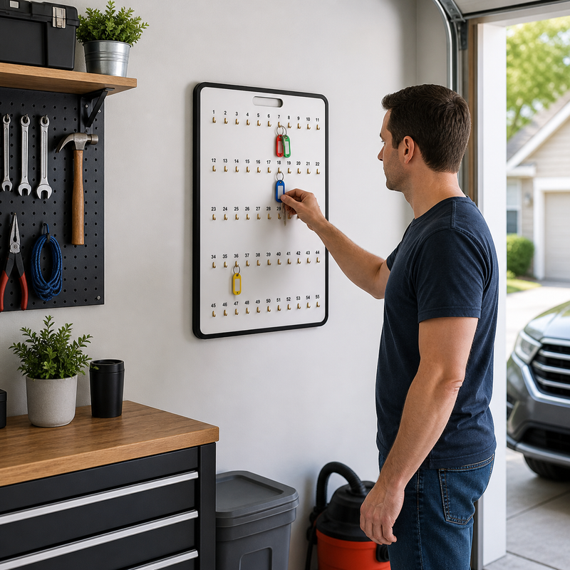 55 Hooks Wooden Car Key Hook Board